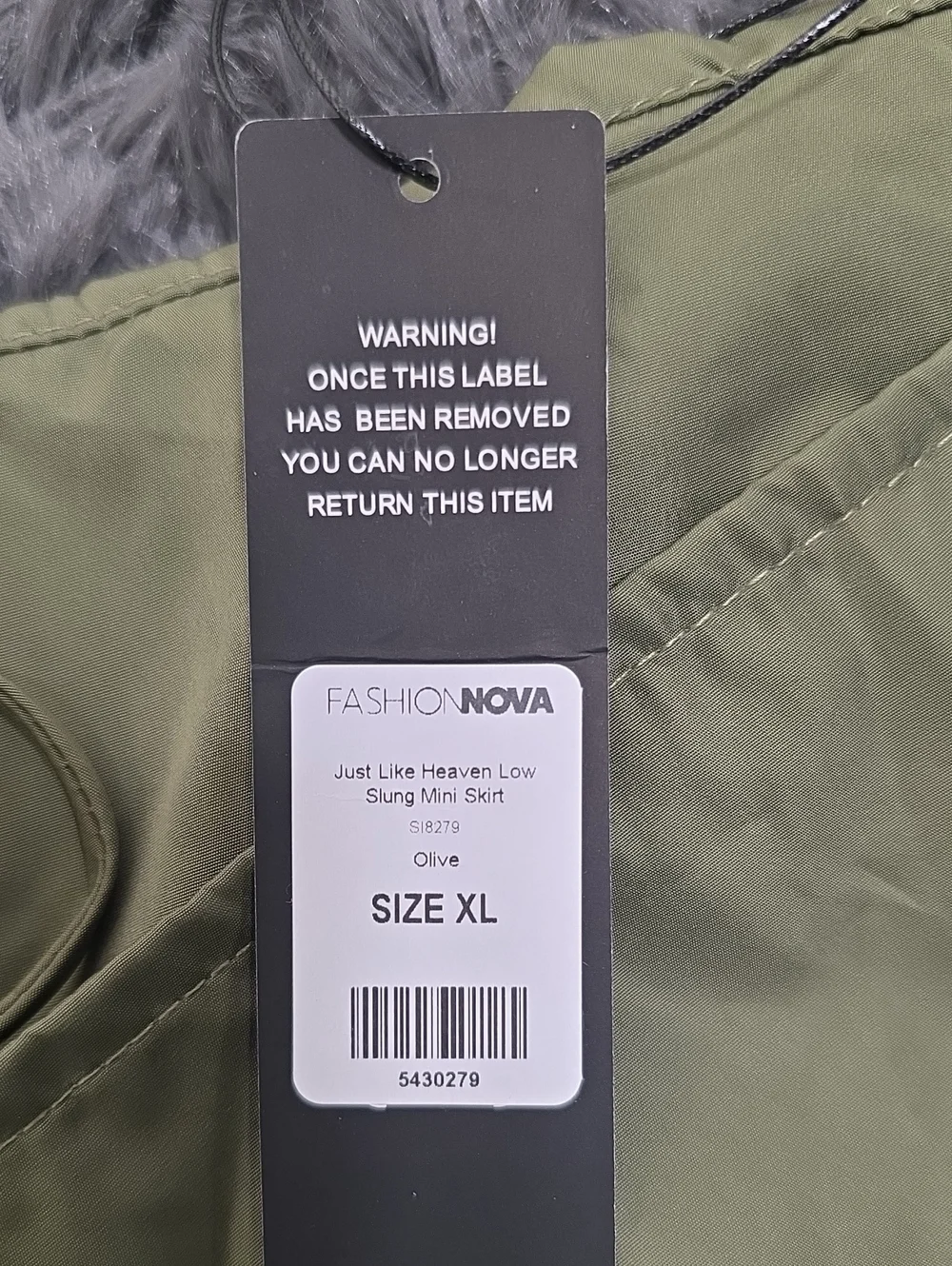 Fashion Nova- Just Like Heaven Low Slung Mini Skirt In Olive Green. Size XL. NWT